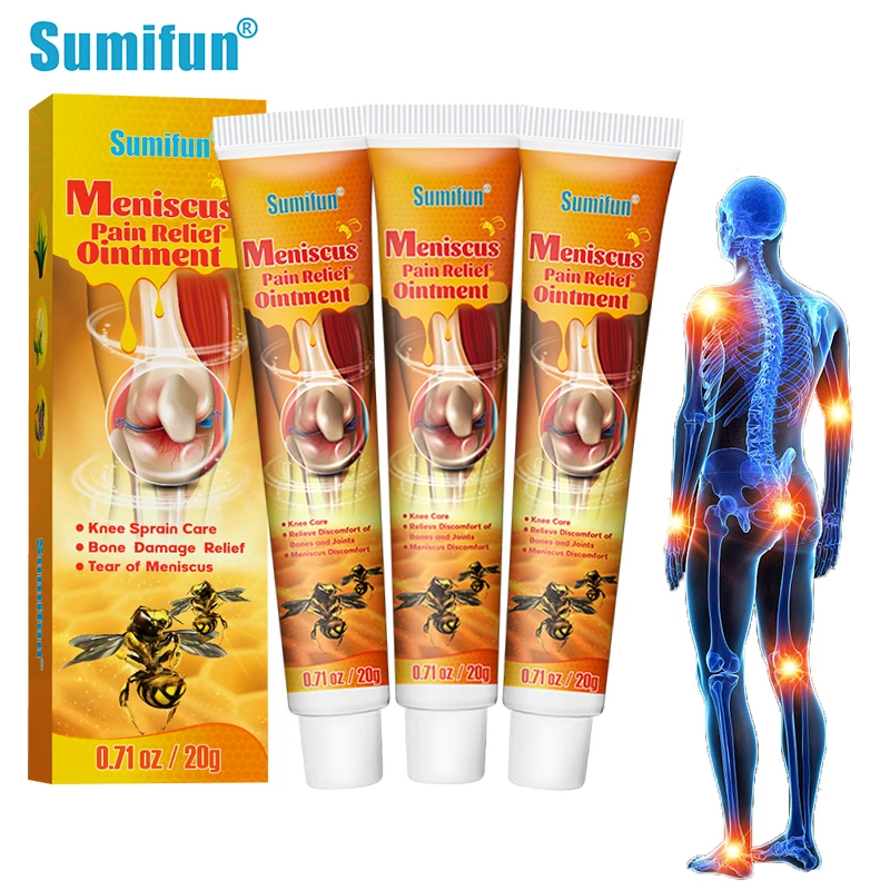 3Pcs Sumifun Bee Venom Pain Relief Cream Arthritis Joint Knee Analgesic Ointment Neck Lumbar Sciatica Synovial Meniscus Repair 8 pieces healthy useful wormwood moxibustion analgesic patch for neck shoulder lumbar joint and knee patch