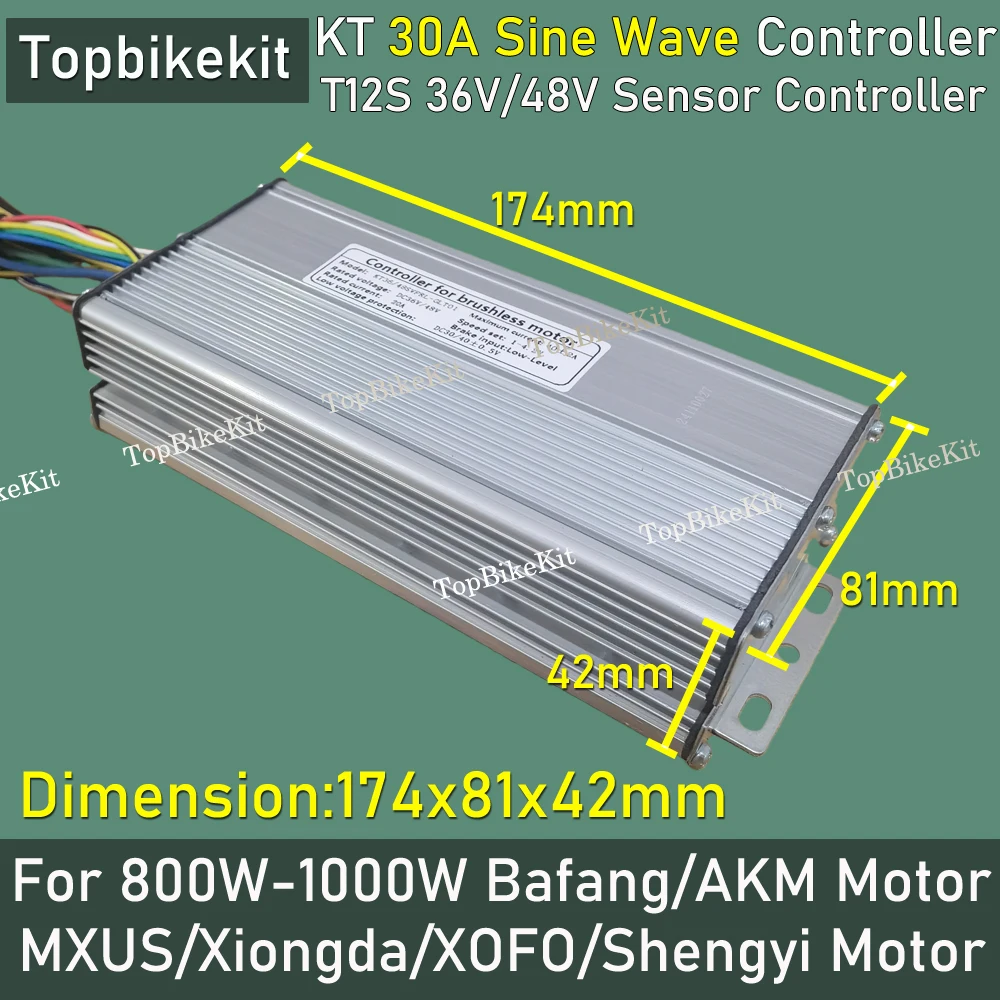 1xTBK1 파워 컨트롤러 750W-1000W 36V/48V 30A 12 모스펫 KT 사인파 컨트롤러 1000W 바팡 모터/AKM 모터/시옹다 모터용
