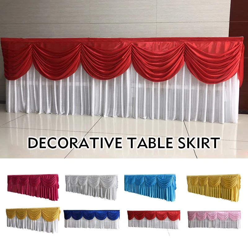 

3M Wedding Backdrop Curtain Swag Tassel Ice Silk Swag Drape Curtain Valance Stage Table Skirts Party Banquet Backdrop Decor