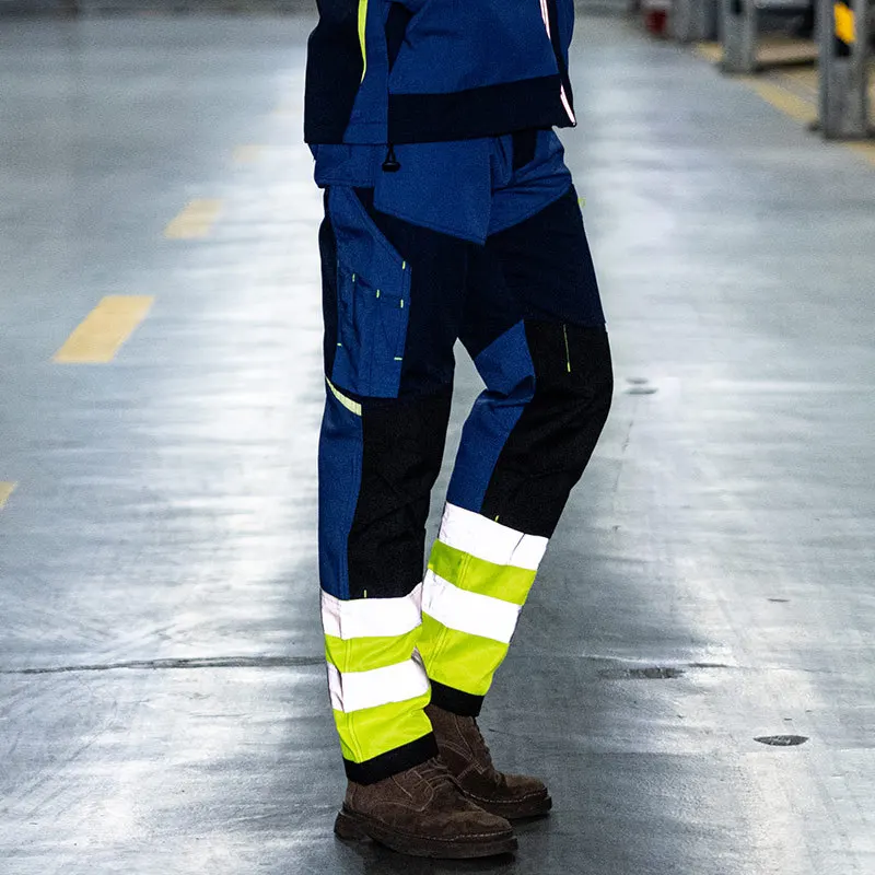 Safety Working Suit for Man Mechanic Workshop Uniforms Hi Viz Vis Tear Resistant Work Jacket and Reflective Work Pants Men Set 5