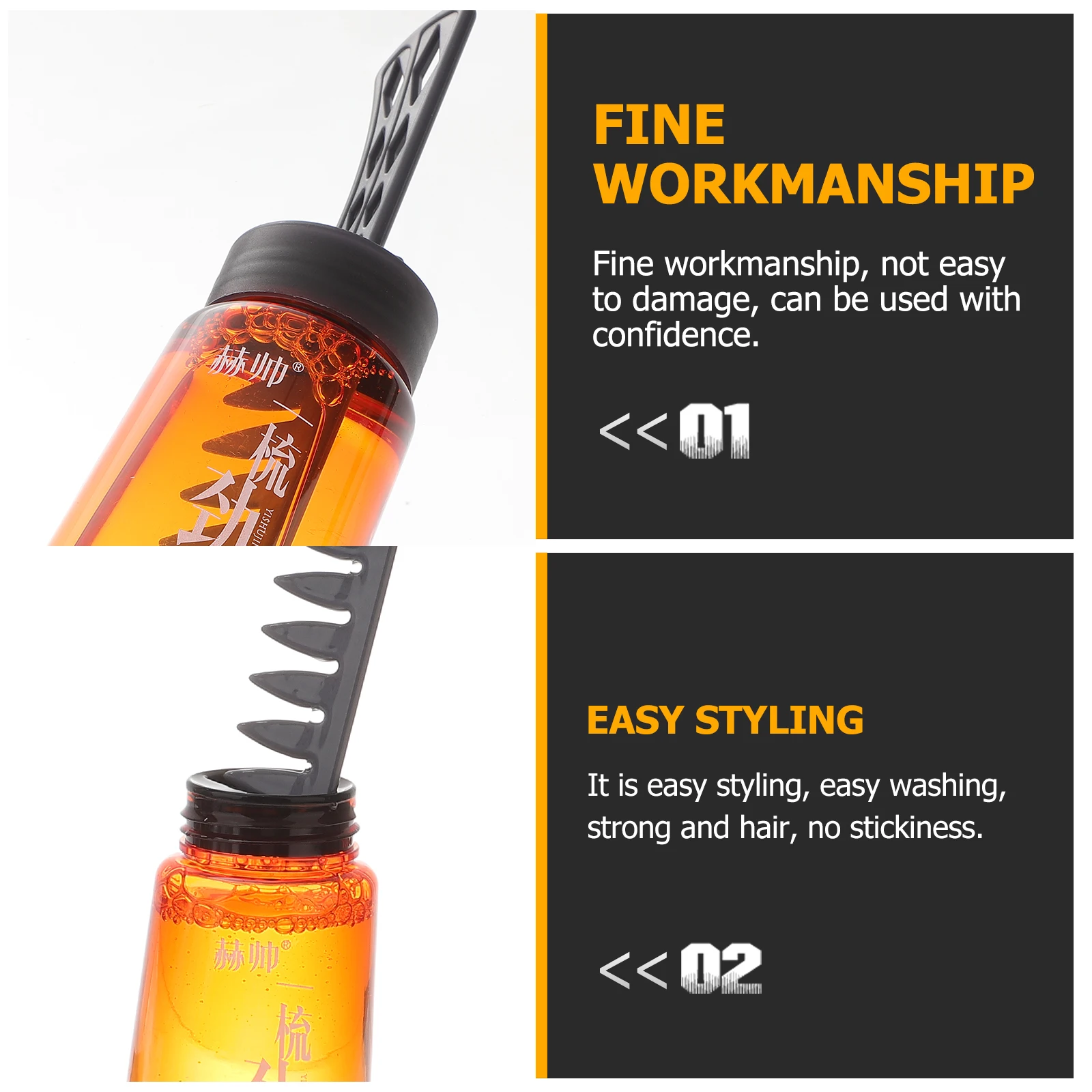 2 In 1 Hair Oil Gel Cream Wide Tooth Comb Back Hair Styling Cream For Men Styling Definer Tools Salon Accersories