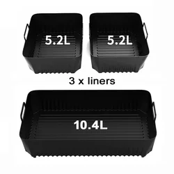 Silicone Air Fryer Liners - Reusable Non - Stick Cooking Mats (3pcs as picture)