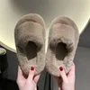 Girls Slippers Open Toe Children Furry Floor Shoes Solid Color Warm Indoor Home Cotton Slippers Soft Sole Anti Slip Kids Shoes 3