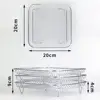 3-layers Air Fryer Rack Stainless Steel Stackable Grid Grilling Rack For Air Fryer Basket Tray Outdoor Camping Cooking Supplies 5