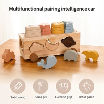 Wooden Shape Matching Car Learning Toys - Wooden Toys 2