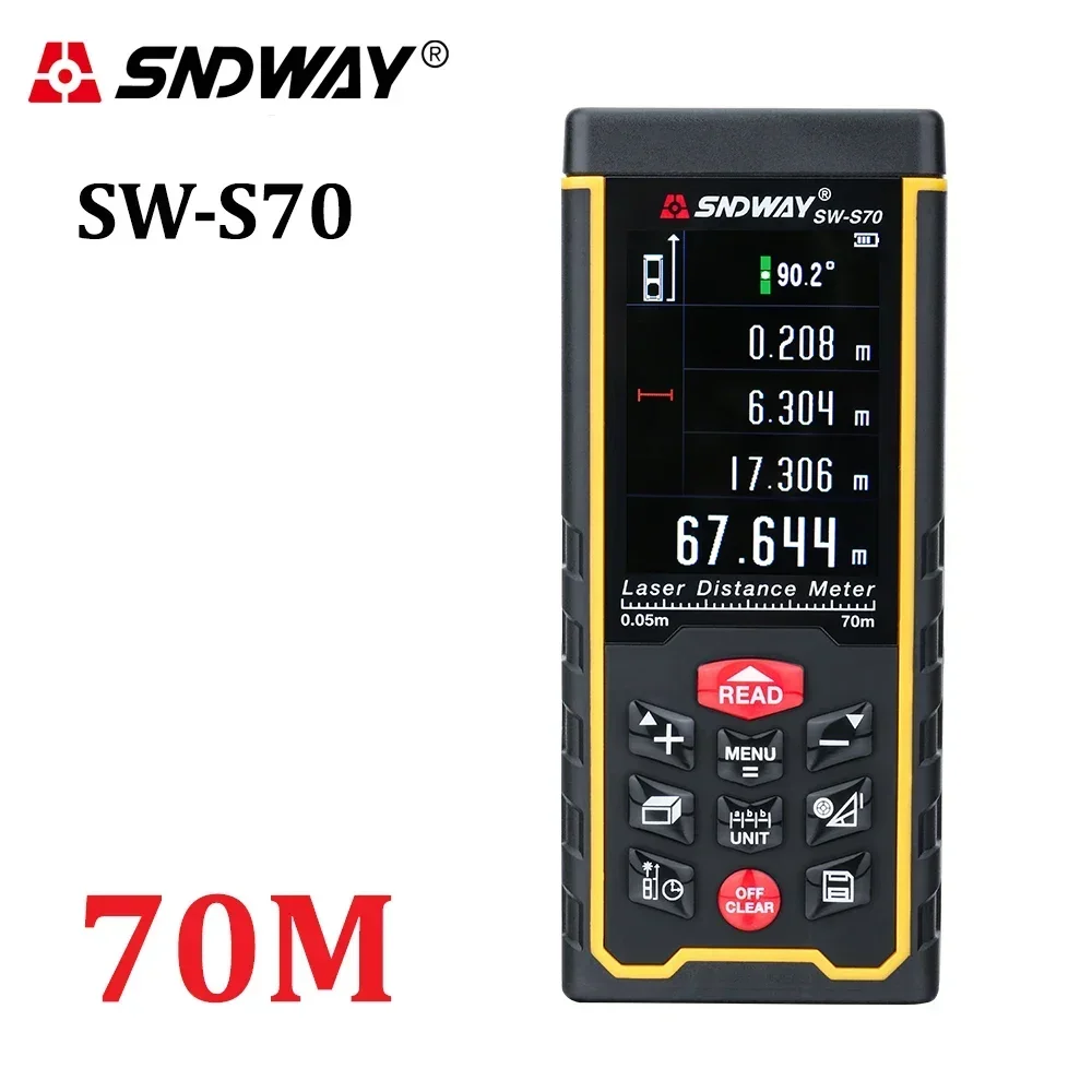 SNDWAY Laser Distance Meter Tape measure Digital Camera Function Laser Range Finder Tape Angle Rangefinder measure Tool laser rangefinder distance meter