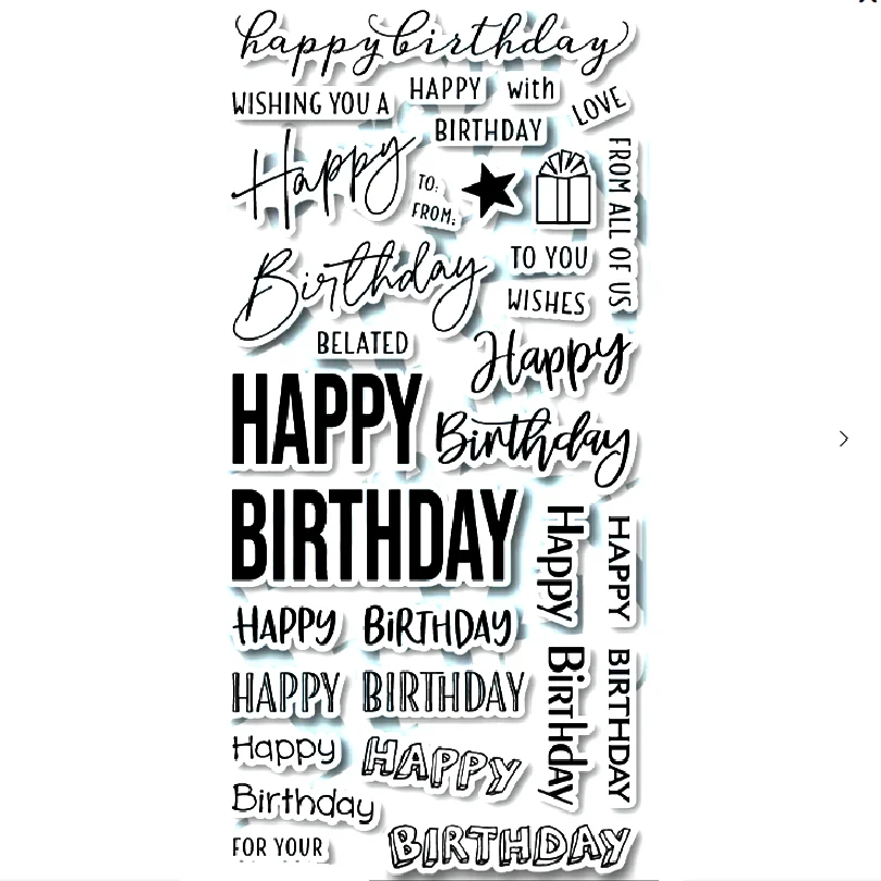 Clear Stamps English Happy Birthday Transparent Silicone Stamp/Seal for DIY Scrapbooking/Photo album Decorative