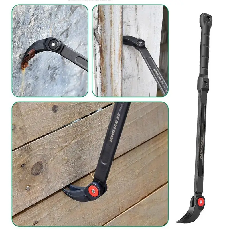 Auto Repair Crow Bar Forged Steel Pry Bar Nail For Easier Demolition Car Tire Repair Tool Nail Puller End For Car