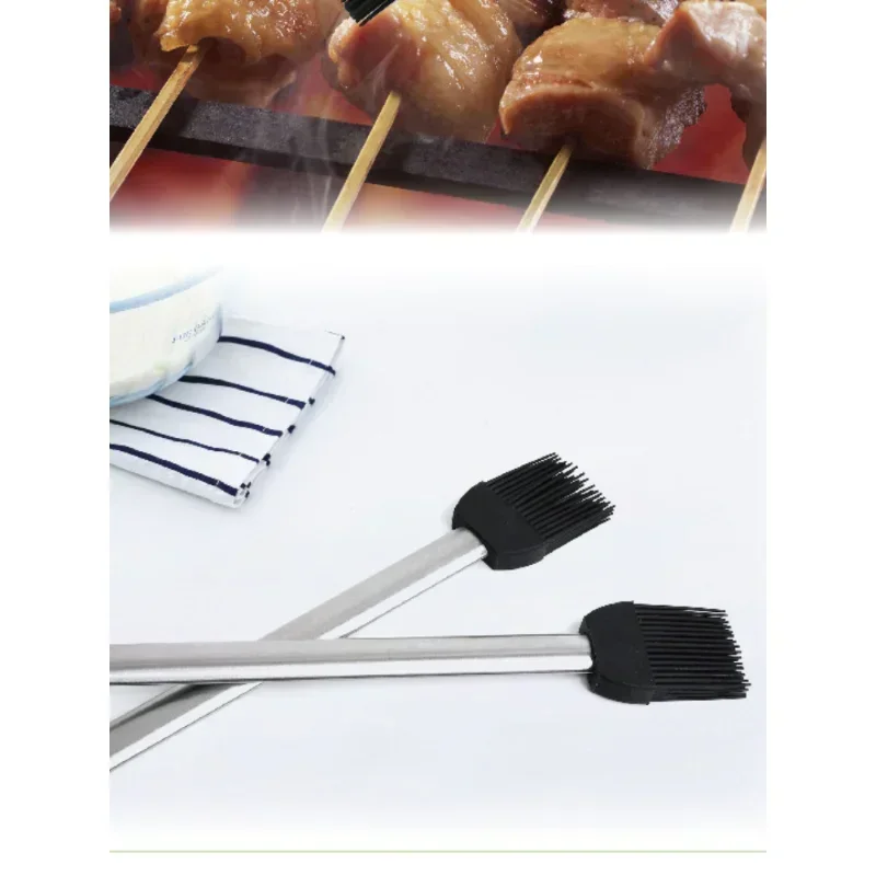 Stainless steel Silicone barbecue brush BBQ Oil Sauce Brush Pastry Brosse Creative BBQ Baking Oil Brush kitchen Barbecue Tool