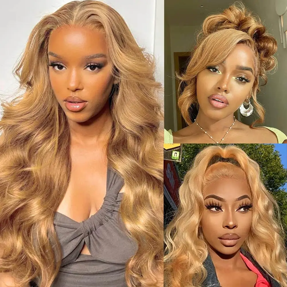 28 Inch Honey Blonde Body Wave Lace Front Wig