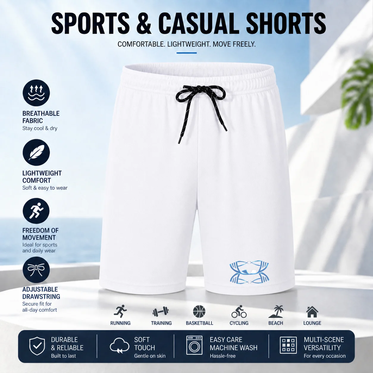 Men's Summer Casual Sport Shorts - Fashionable Straight Sweatpants