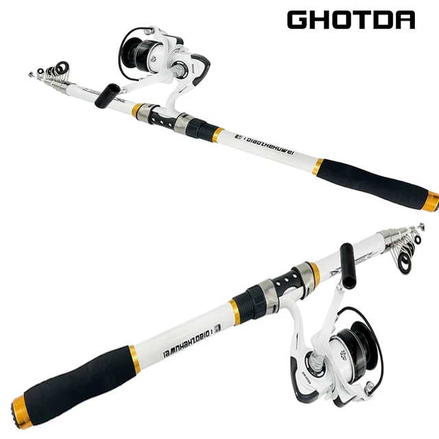 Ghotda Telescopic Spinning Fishing Rods Carbon Travel Rod and Reel