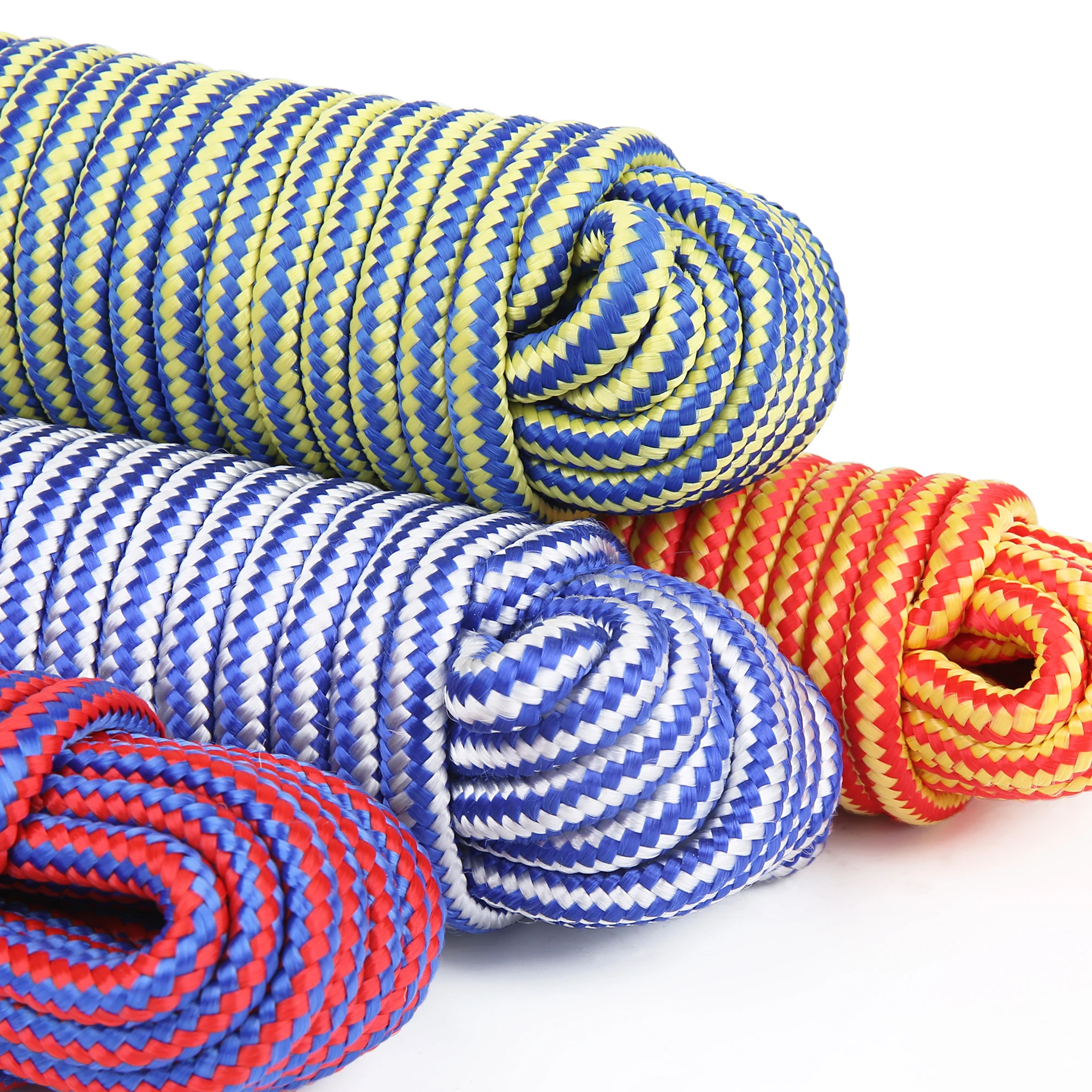 KINGLAKE Corda in nylon nero da 6 mm, 30 m, corda in nylon intrecciato per appendere corda ad alta trazione per campeggio, sopravvivenza, giardinaggio, impacchettamento, officina, corda multiuso