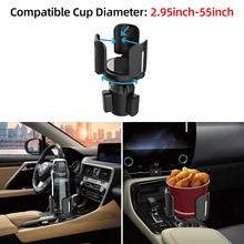  Car Cup Holder Tray with Swivel Base 360 Degree Adjustable Car Cup Holder Food Tray Organized Drink Holder for Car Accesssories 