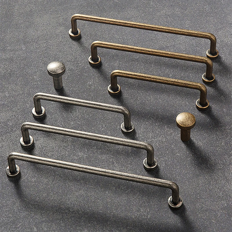 Middle Ages Retro Antique Copper Cabinets Handles Minimalist Alloy Drawer Pulls Hardware New Chinese Style Door Wardrobe Knobs