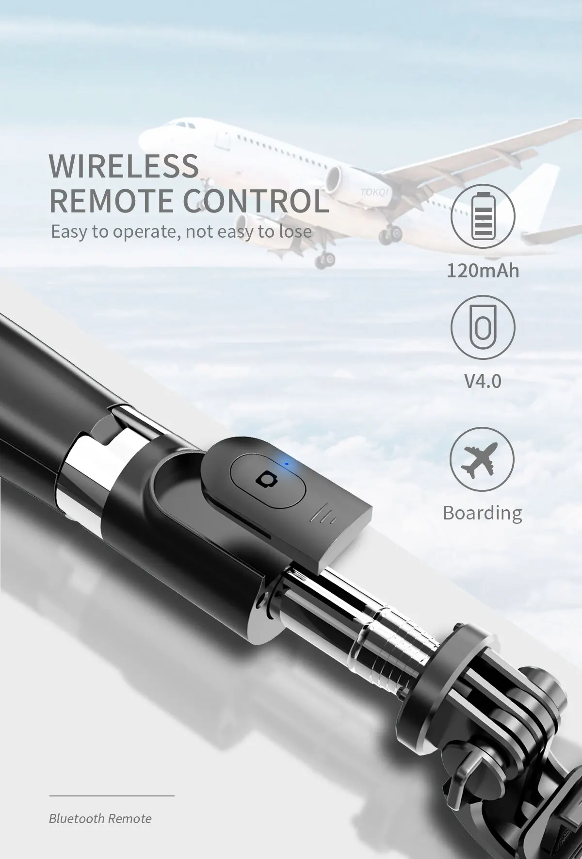 INRAM-L02 Wireless Bluetooth Selfie Stick with Mini Tripod Foldable Selfie Rod with Remote Control for Phone Action Camera Iphone Sports Camera Selfie Stick Selfie Stick Tripod Cell Phone Selfie Stick Smartphone Selfie Stick Selfie Stick Phone Selfie Tripod
