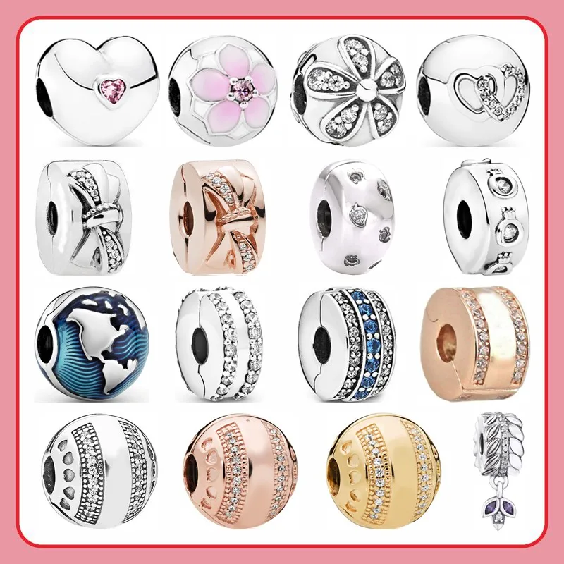 

2022 New Suitable For Original Women's Bracelet Necklace S925 Sterling Silver Shining Orchid Blue Earth Clip Woman Diy Jewelry
