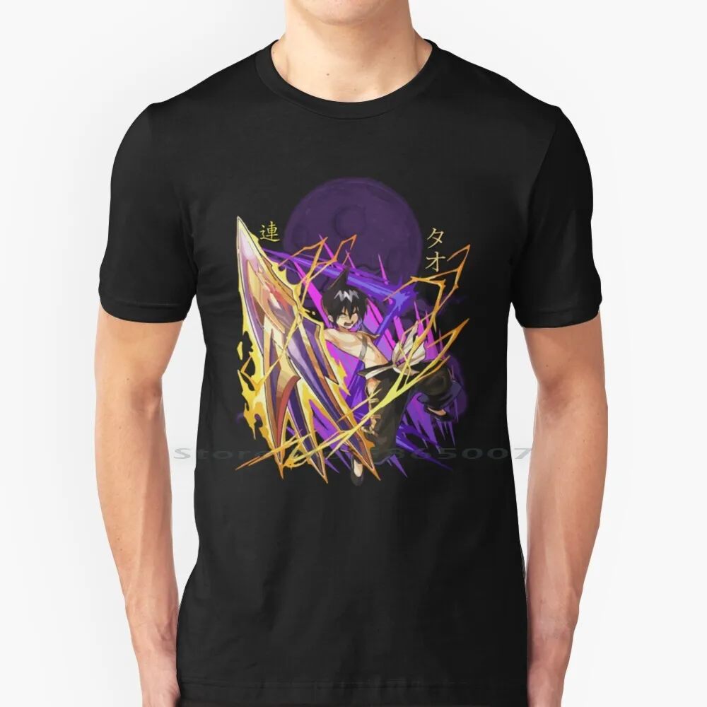 Ren Tao-Maglietta Re Sciamano 100% Cotone Sciamano Re Ren Tao Ren Tao Re Sciamano Tao Ren Re Sciamano Nero Sciamano Re Spirito