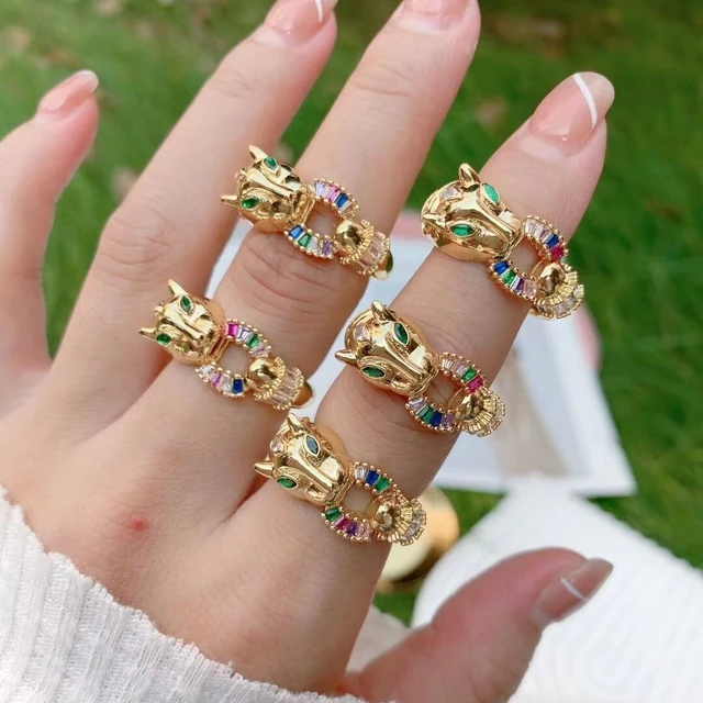 Gold Plated Inlay Cubic Zirconia Marine Life Fashion Jewelry Ocean Animal  Rings | eBay