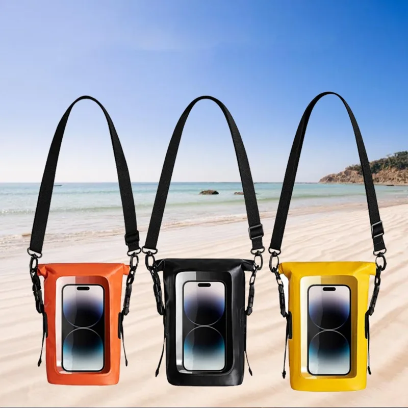 

Mobile Phone Waterproof Bag 2L Cross Body Dry Bag With Detachable Adjustable Shoulder Straps Roll Top Pool Bag For Outdoor