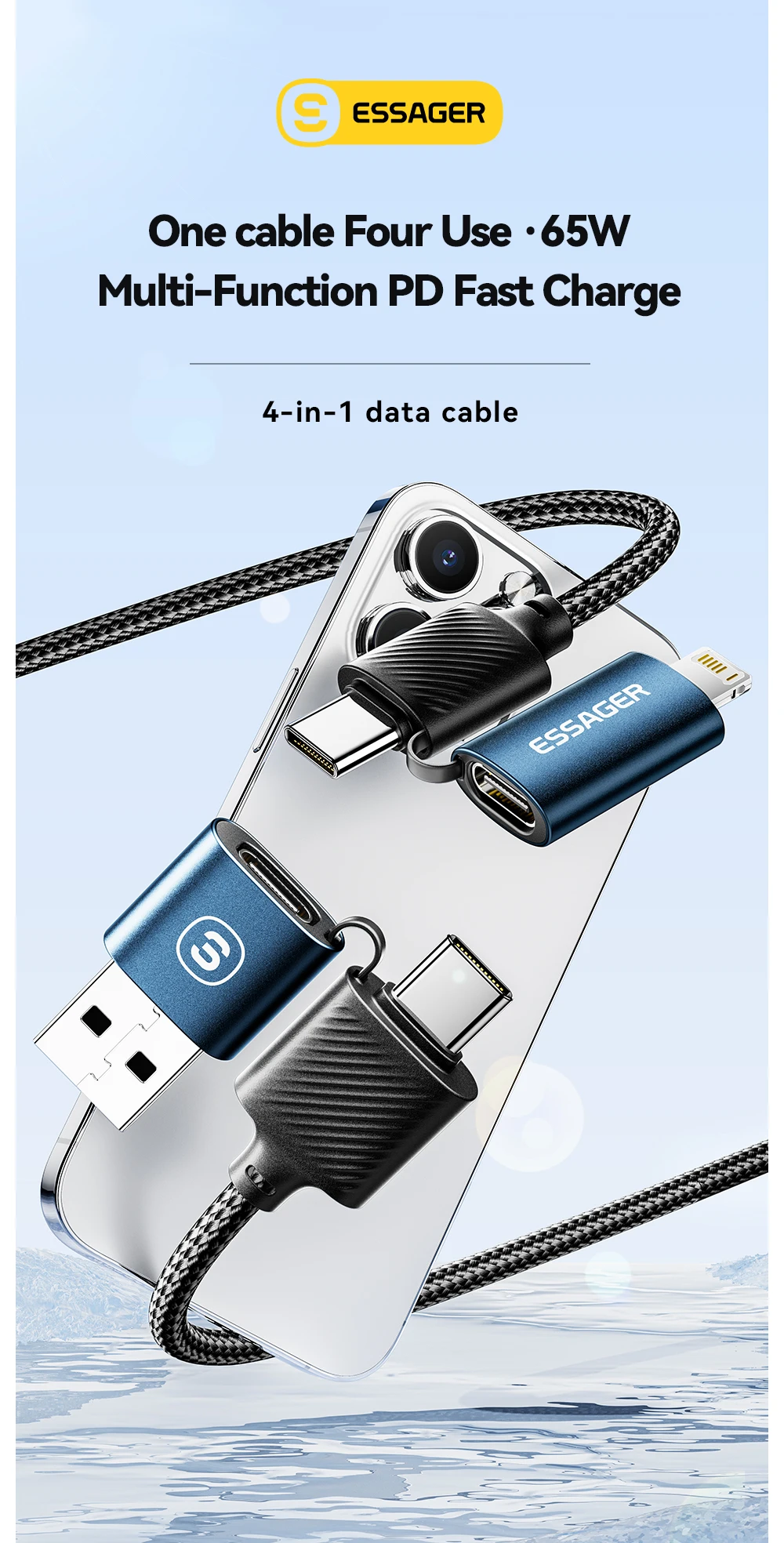 Essager 2 في 2 USB سريع ، هاتف محمول من نوع USB وphone Apple من نوع C ، ملحقات كابل شحن الكمبيوتر اللوحي 2 Essager 2 في 2 USB سريع ، هاتف محمول من نوع USB وphone Apple من نوع C ، ملحقات كابل شحن الكمبيوتر اللوحي