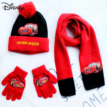 3pcs/set 4-8Years Autumn and Winter Children's Hats Girl Boys Car Cartoon Anime Scarf gloves hat keep warm Sets Child Cap 1