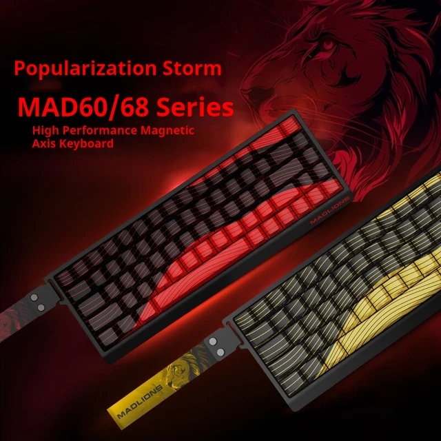 MADLIONS Mad60 Mad68 HE Mechanical Keyboard Magnetic Switch Madcatz Mad60he Wired Game Keyboard Rapid Trigger Custom Keyboard 2