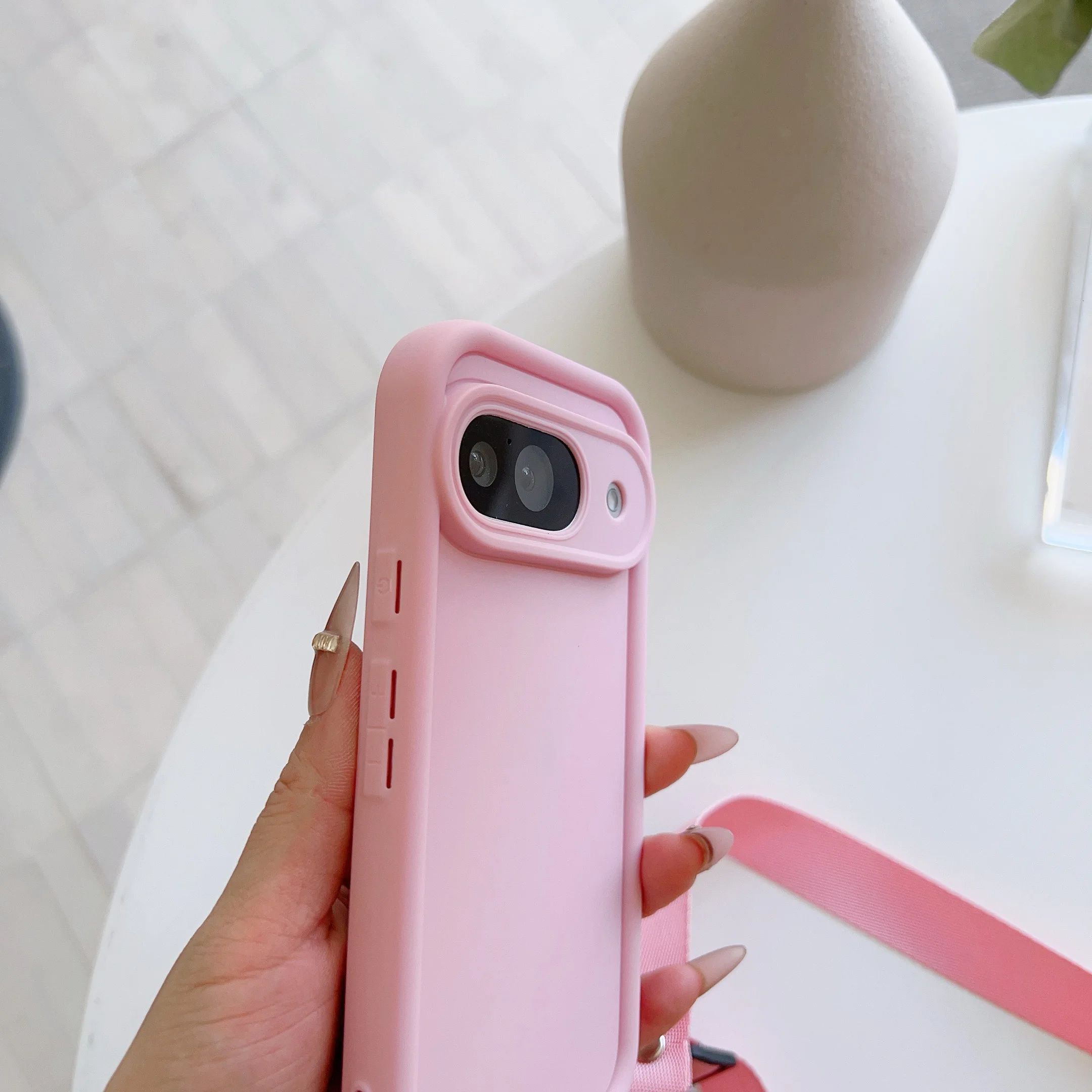 Shockproof Crossbody Lanyard Phone Case with Candy Neck Strap and Soft Cover