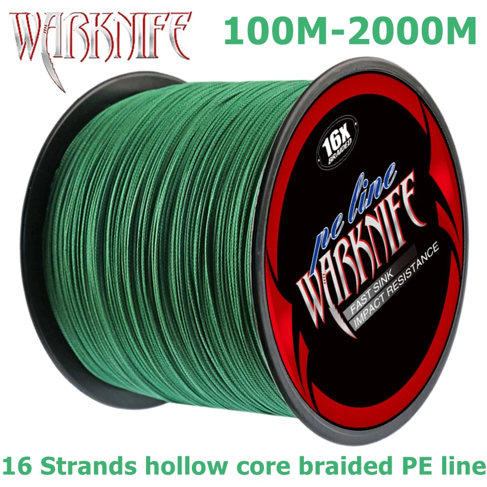 Warknife 16 Strands 100M - 2000M Hollow Core PE Braid Extreme