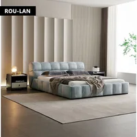 Lit en tissu minimaliste moderne, chambre principale moderne, lit double de luxe léger et minimaliste italien 6