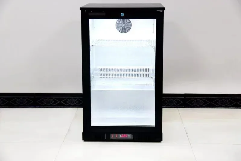 Commercial Mini Bar Glass Door Fridge Beverage Wine Cooler With Led Light