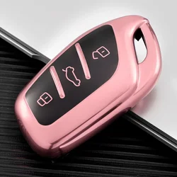 Premium Soft TPU Car Key Case Cover Accessories (Pink)