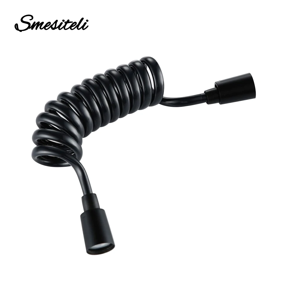 Shower hose Black Style Flexible Spring Shower Hose Water Plumbing Toilet Bidet Sprayer Gun Connect Pipe Telephone Line Style 150cm / 200cm