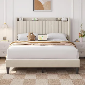 Queen Bed Frame with USB 1