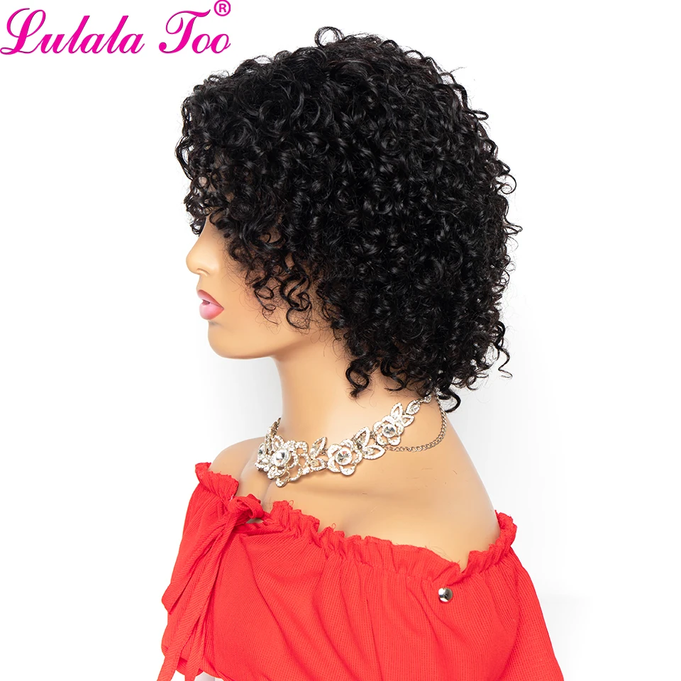 Kinky Curly Wig Short Bob Human Hair Wigs Brazilian Remy Wigs 150% Density For Women Natural Color Yepei Hair