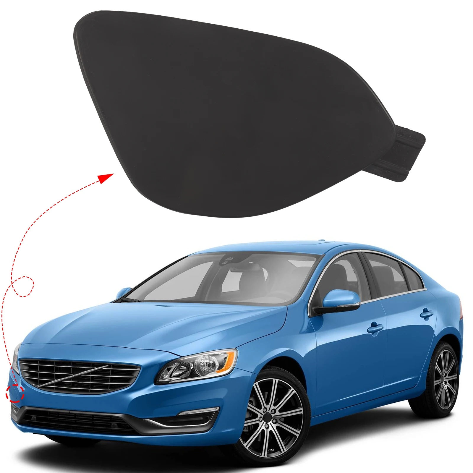 

Front Bumper Tow Hook Cover Cap Towing Eye Lid Fit For VOLVO S60 S60L V60 Accessories 2014 2015 2016 2017 2018 39820294 31323839