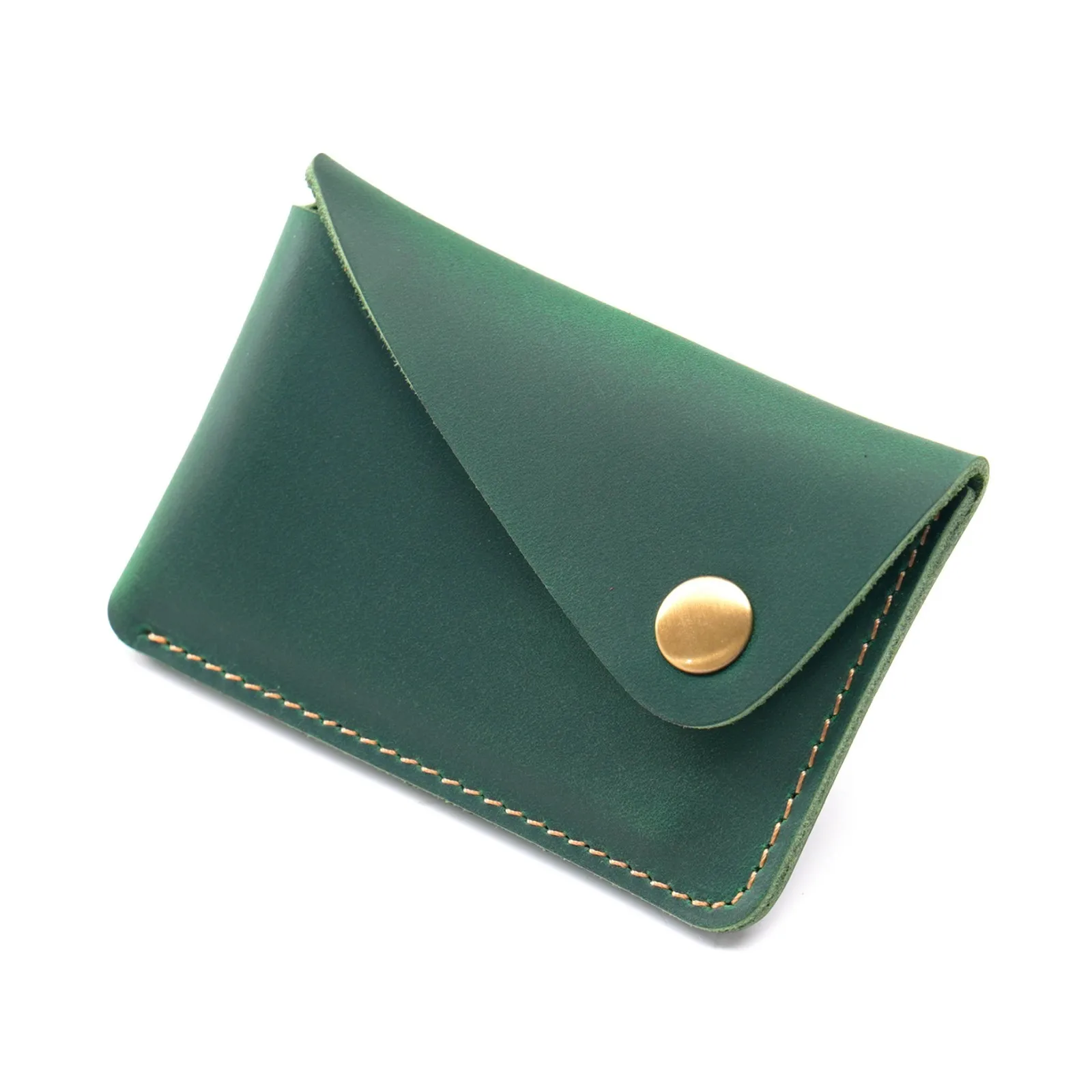 Premium Genuine Leather Minimalist Wallet with Snap Closure