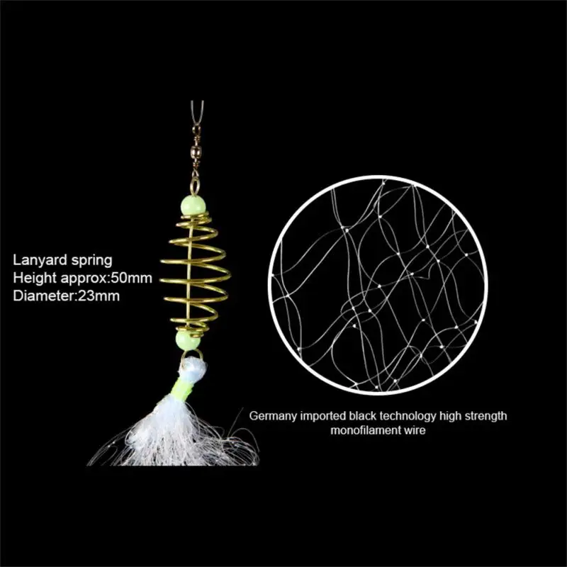 Portable Fishing Net Trap Luminous Bead Copper Spring Shoal