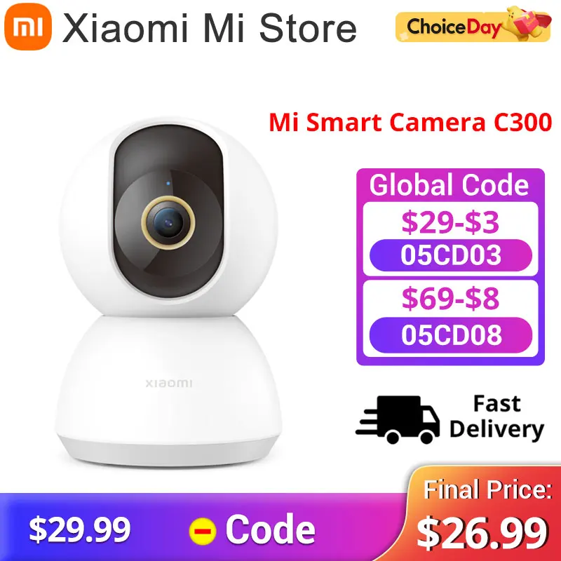 

Global Version Xiaomi 360° Home Security Camera C300 Super Clear 2K Image F1.4 Large Aperture AI Human Detection Mi Camera