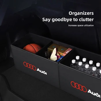 2025 Hot Car Trunk Leather Storage Box Auto Interior Organizer Accessories For Audi S-line A3 A4 A6 A5 Q5 A1 Q7 Q3 Q2 Q8 A7 A8 T 1