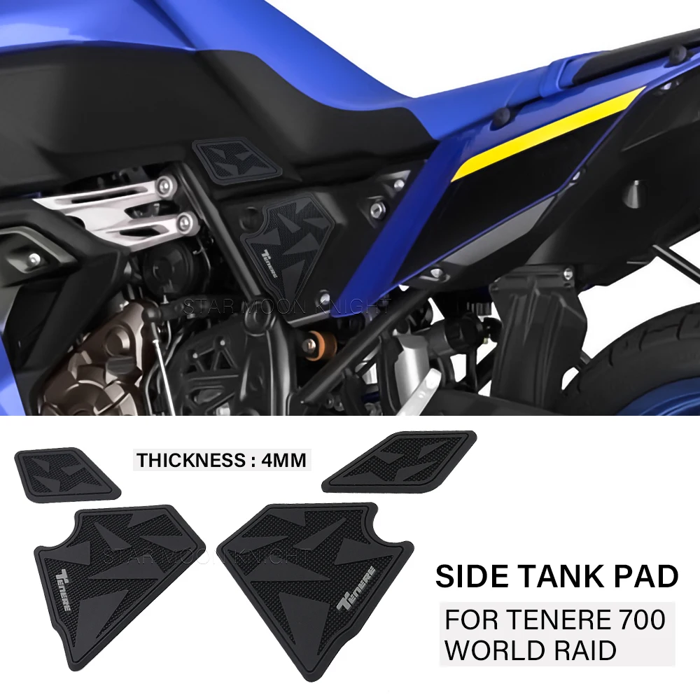 Anti-slip Tank Pads For YAMAHA TENERE 700 Tenere700 World Raid 2022- Motorcycle Knee Grip Side Fuel Tank Stickers Rubber sticker