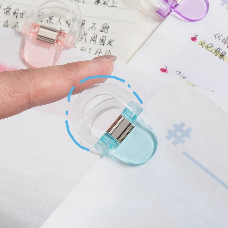 12pcs Cute Multifunctional Clip Calendar Long Tail Bills Clip Binding File Transparent Stainless Binding Handbook