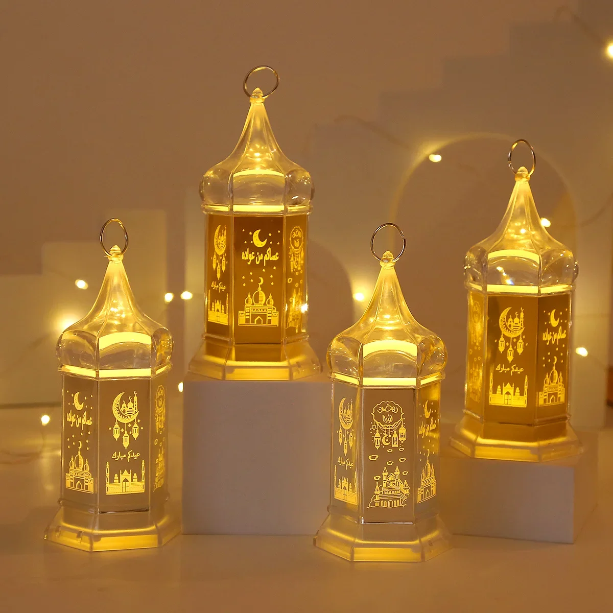 

Ramadan Decoration 2024 LED Light Ornaments Eid Mubarak Festival Lantern Islamic Muslim Home Bedroom Atmosphere Decor Night Lamp