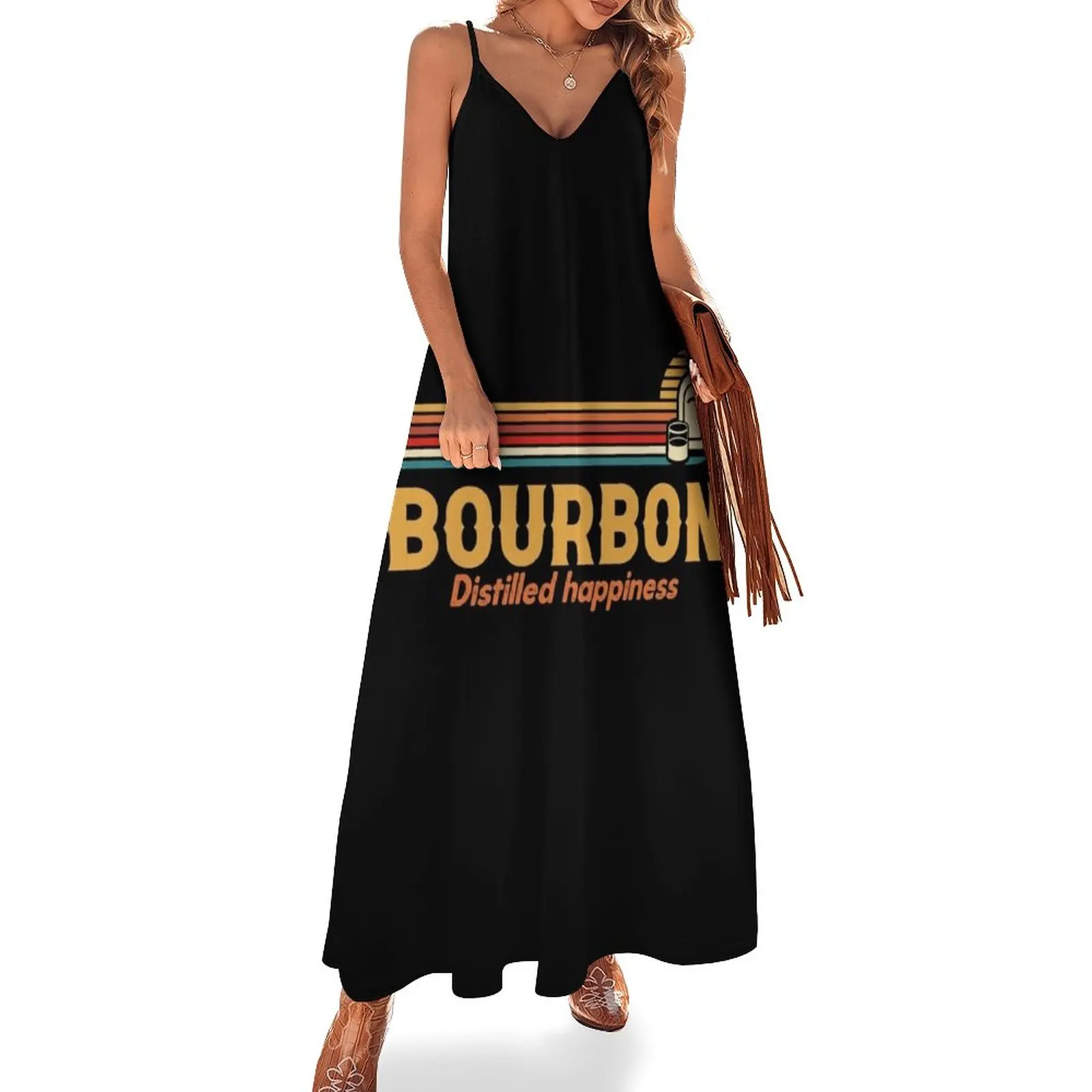 

Bourbon, Distilled happiness, bourbon jokes, bourbon quotes Sleeveless Dress Women's evening dress womans clothing