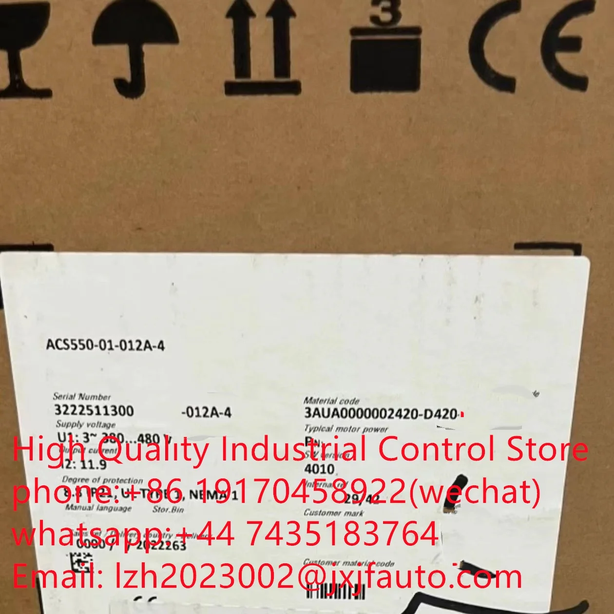 

ACS550 series VFD，ACS550-01-038A-4，order number 3AUA0000002431-D