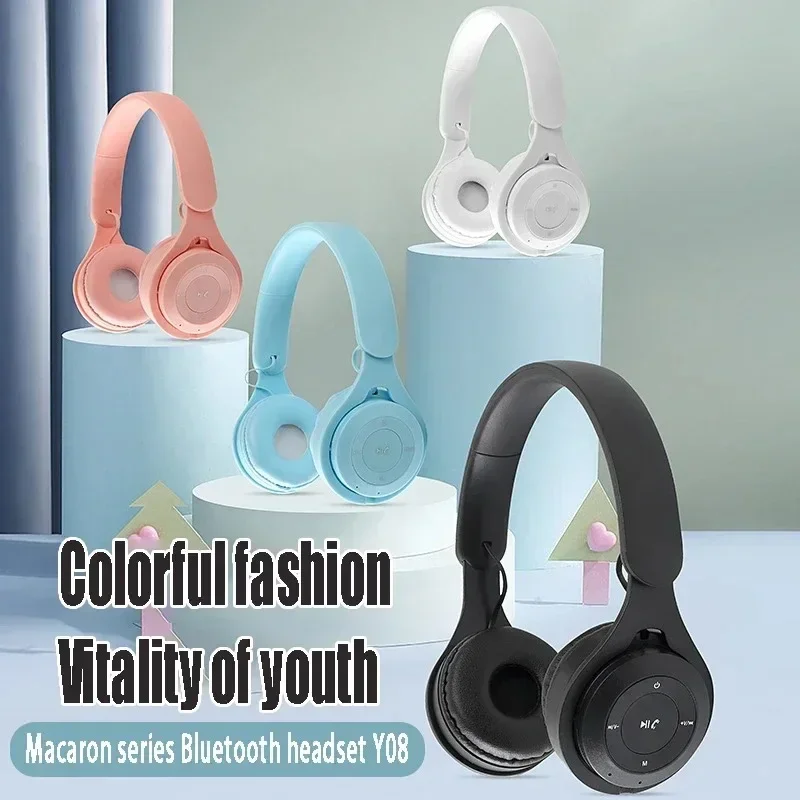 Original Y08 Wireless Bluetooth Headphones With Microphone Audio Headset Gamer Sound Insulation Hedset Ear Phones For Phone Bass