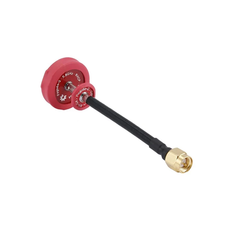 

For Pagoda 2 5.8G 5DBi 50W Omnidirectional Omni FPV Flat Panel Pagoda Antenna RHCP SMA/RP-SMA 80Mm(Red Pin)