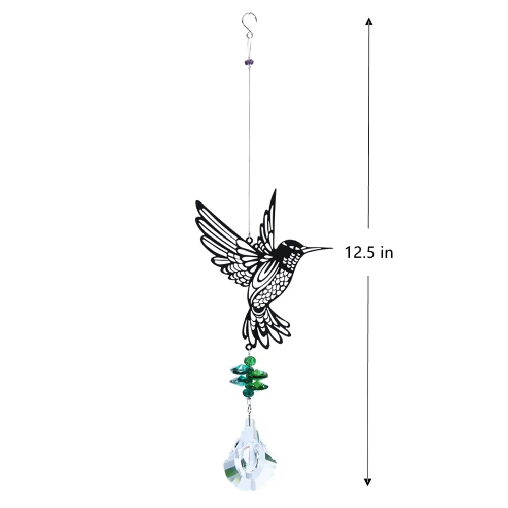 Crystal Prisms Hummingbird Owl Dragonfly Butterfly Wind Chimes Rainbow Maker Sun Catcher Garden Window Curtain Decoration