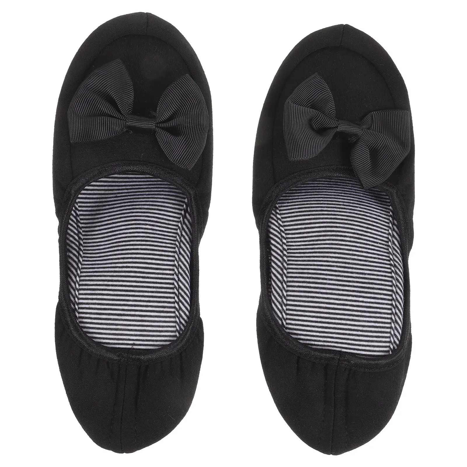 

24.5cm Women's Portable Folding Slippers Travel Indoor Silent Bottom Cotton Loafer Ballet Flats Pregnant Shoes Uniform size