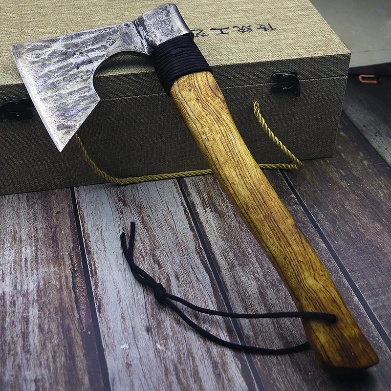 Fine old craft hand axe forging carbon steel outdoor camping defense mountain axe Viking axe jungle axe farm tools axe 2